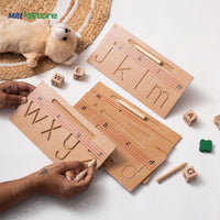 Alphabet Tracing Board – Lowercase Letters (Set of 6 MDF Boards with Wooden Pencil)