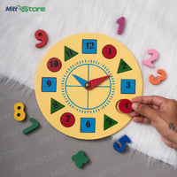 Wooden Learning Clock for Kids – Educational Preschool Toy to Teach Time