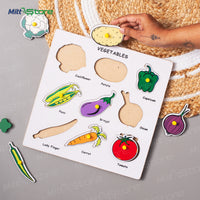 Wooden Learning Vegetable Puzzle Board for Kids – Fun & Educational Toy