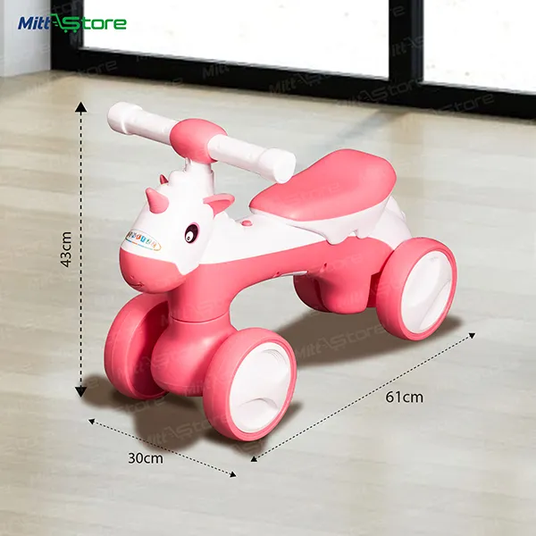 Unicorn Ride-On for Kids in pink color –  With Lights & Music | Indoor & Outdoor Use