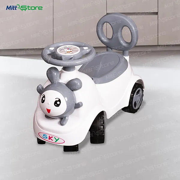 Kitty Ride-On for Toddlers in Grey color  | Musical Steering with Lights | Under-Seat Storage