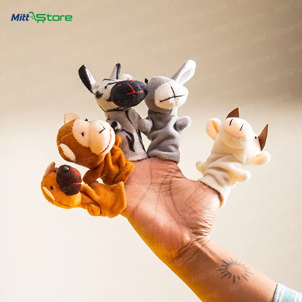 Animal and Bird Finger Puppets – Set of 10 Soft Fabric Toys for Storytelling & Learning