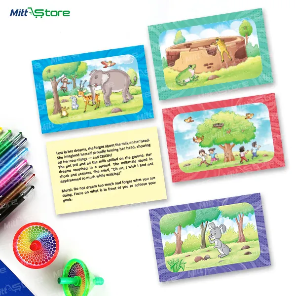 Story Cards – 3 English & 2 Hindi Tales for Early Readers (25 Double-Sided Print)