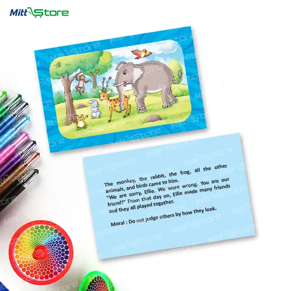 Story Cards – 3 English & 2 Hindi Tales for Early Readers (25 Double-Sided Print)