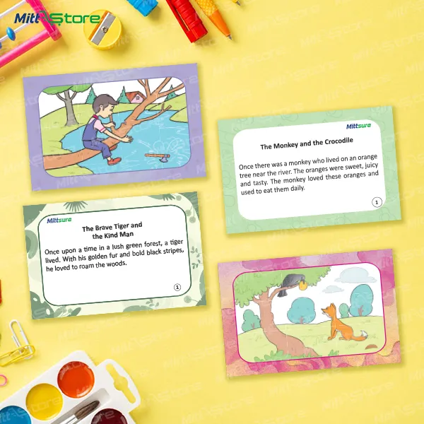 Story Flashcards – 4 English Stories in 23 Cards for Imaginative Learning