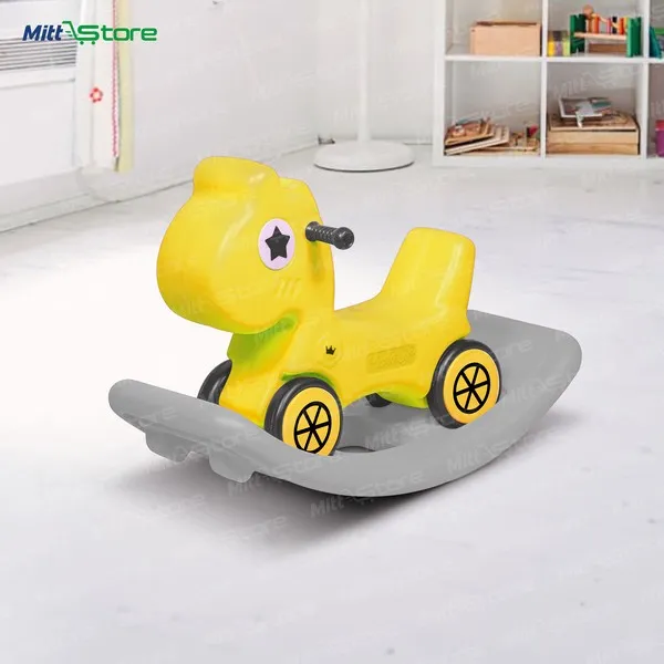 Double Rocker Toy Yellow Stallion Rocker + Rider – Dual-Function Horse Ride & Rocker Toy ...