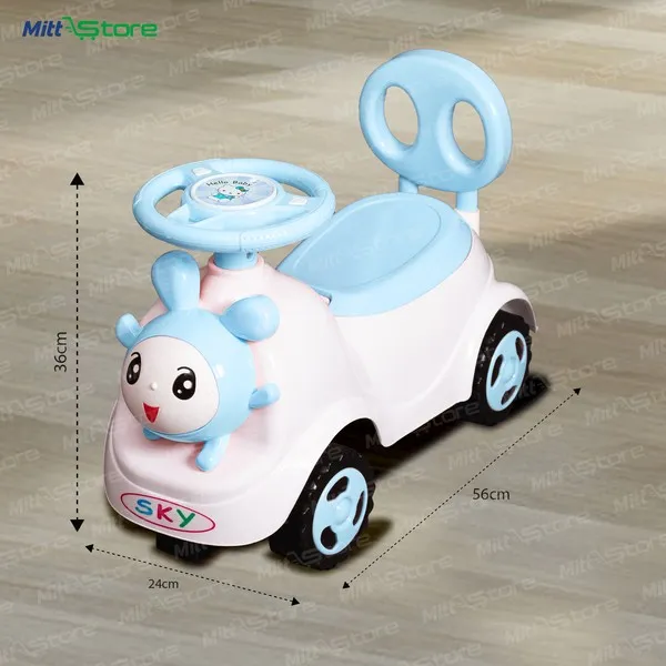Kitty Ride-On for Toddlers in Blue color  | Musical Steering with Lights | Under-Seat Storage