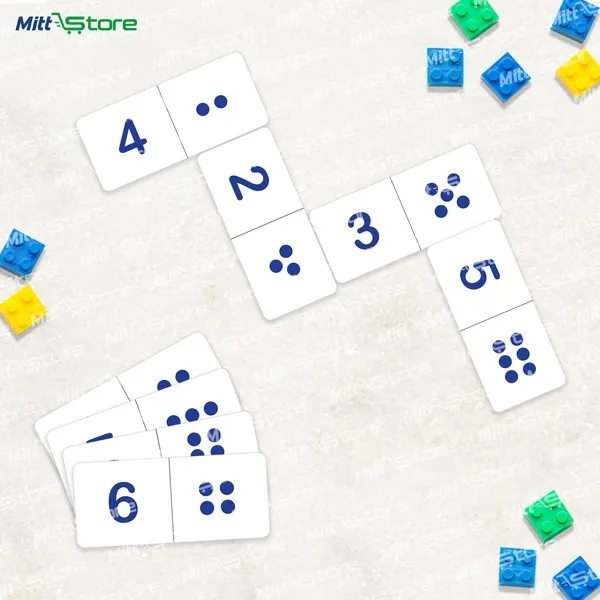 Number Dominoes Flash Cards for Kids – 28 Educational Cards for Number Recognition, Counting & Matching | Montessori Math Learning Toy