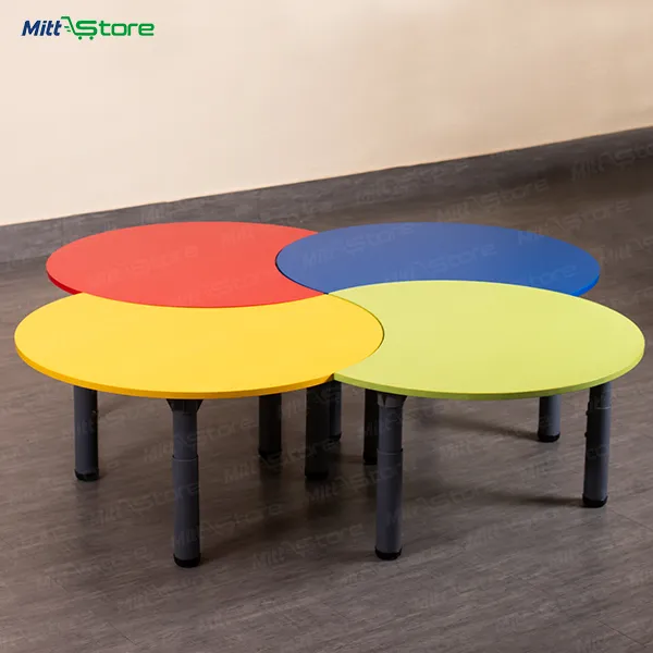 Colorful Detachable Round Modular Activity Tables for Kids (4-Piece Set)