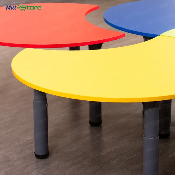 Colorful Detachable Round Modular Activity Tables for Kids (4-Piece Set)