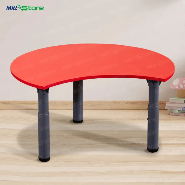 Colorful Curved Kids Red color Table with Adjustable Height