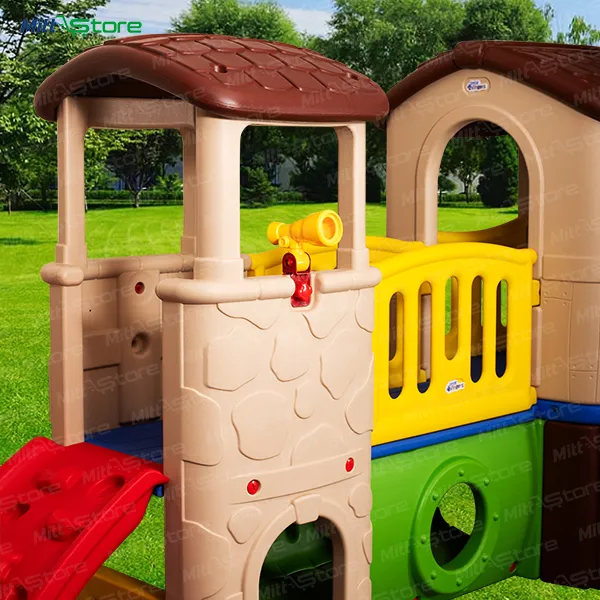 Kids Activity Playhouse with Slides & Crawl Tunnel