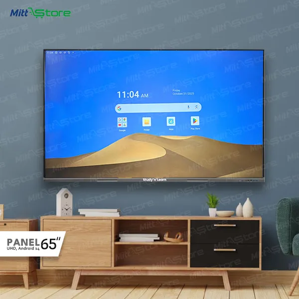 65" UHD interactive panel with accurate ±1 mm touch, robust connectivity and Android 14