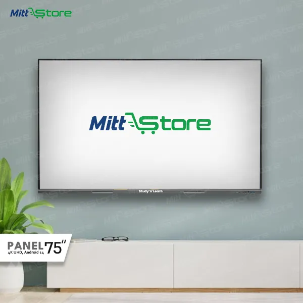 75" professional 4K interactive display with Android 14, large format collaboration with precise touch and rich connectivity.