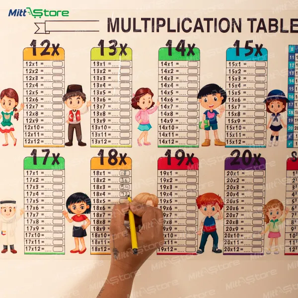 Reusable Table Chart | 11–20, Squares, Cubes & Daily Practice Activity Sheet for Kids