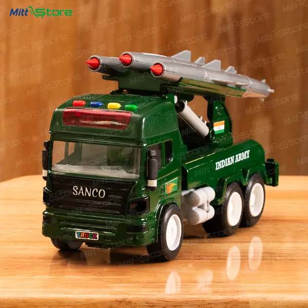 Green Army Missile Launcher Truck – Push & Play Defense Vehicle Toy