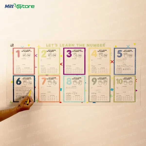 Count & Trace Numbers 1–10 Wall Chart for Kids