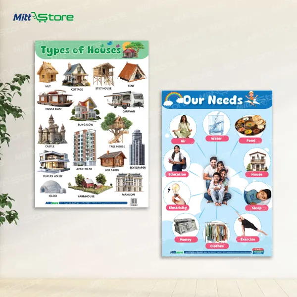Educational Charts | Our Needs & Types of Houses