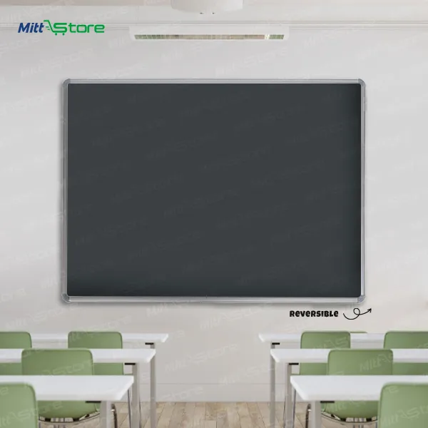 Non-Magnetic White Board with Chalk Board and Duster 6x4feet | Reversible Learning Board