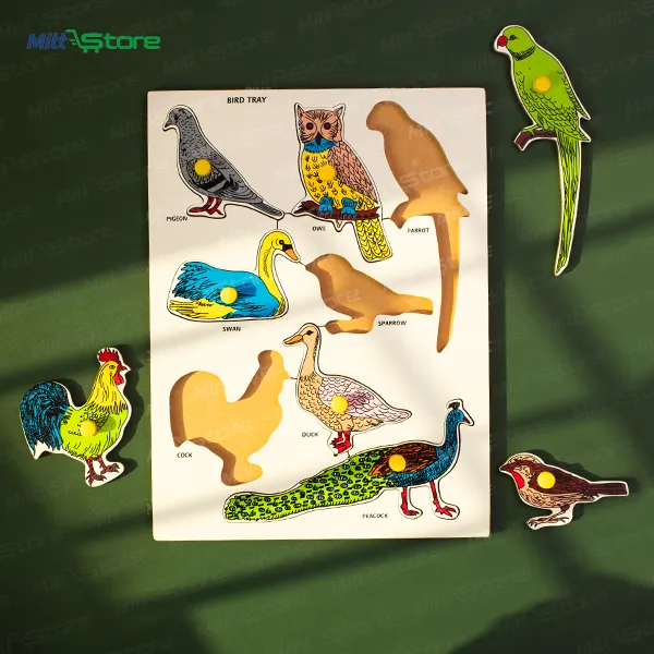 Montessori Wooden Birds Theme Peg Puzzle Board | Puzzle for Toddlers