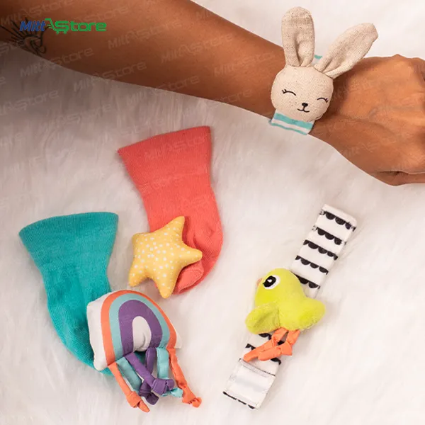 Soft Baby Wrist Rattle & Foot Finder Set | Sensory Toy for Infants