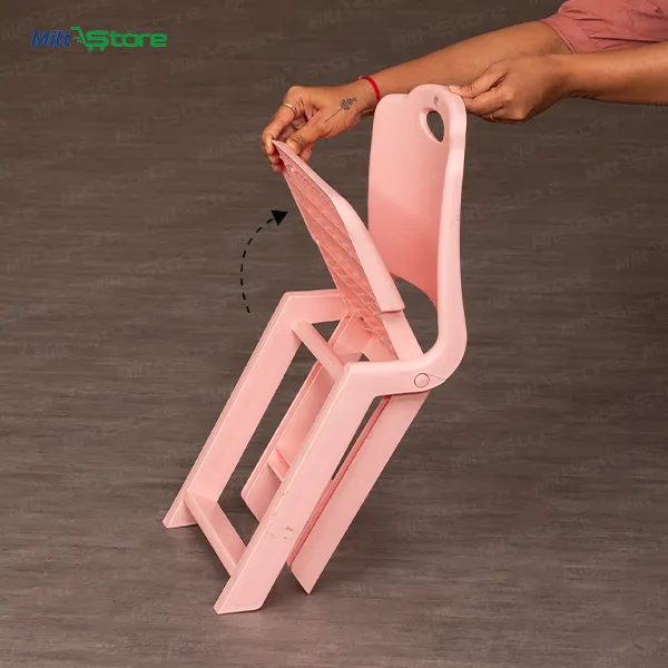 Kids Foldable Pink Study Chair | Lightweight Plastic Chair for Toddlers
