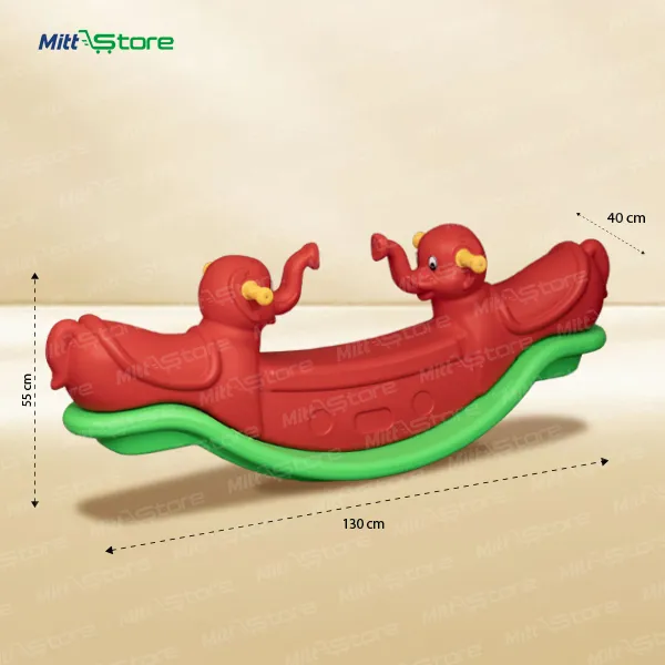 Red Elephant Rocking Boat Toy for Toddlers  | Rocking Ride for Babies & Kids 1-3 Years