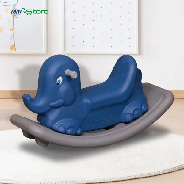 Dark Blue Elephant Rocking Toy for Toddlers | Educational Ride-On Rocker for 1–3 Years