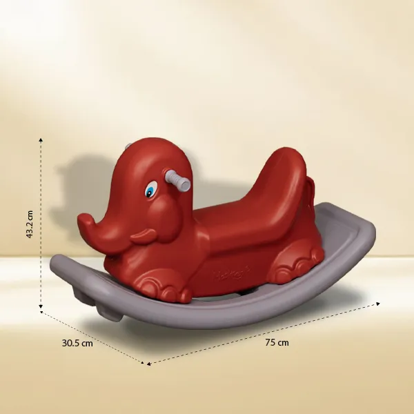 Red Elephant Rocking Toy for Toddlers | Educational Ride-On Rocker for 1–3 Years