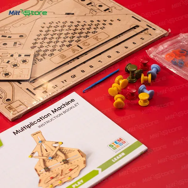 Multiplication Machine DIY Wooden Kit | Educational STEM Toy for Learning Tables 1-12 with Links & Dials