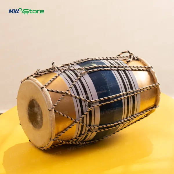 Mini Dholak For Kids | Blue Gold Baby Dholak Toy Drum | Musical  Educational Rhythm Toy for Kids