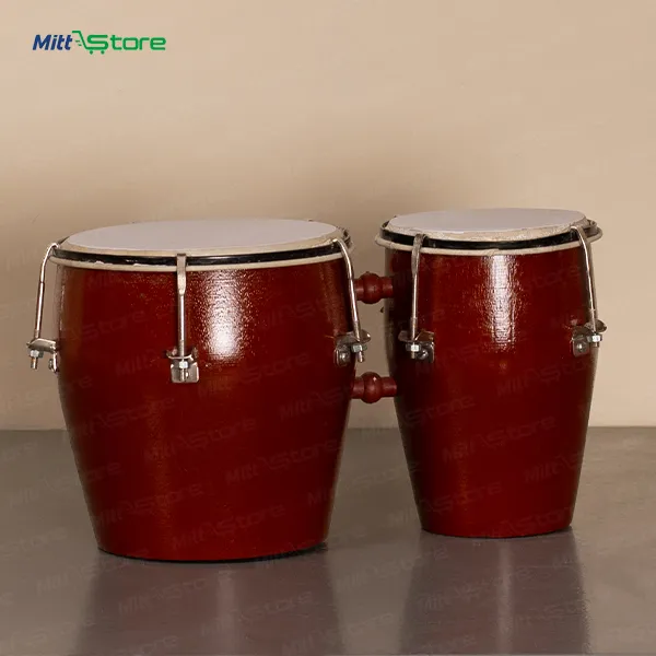 Musical Mini Bongos Toy Drum Set | Educational Rhythm Red Brown Kids Bongos Percussion Musical Toy for Children 3-8 Years