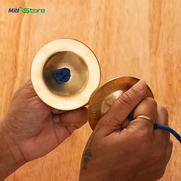 Kids Hand Cymbals Percussion (Manjeera) Instrument | Brass Finger Cymbals for Rhythm Learning
