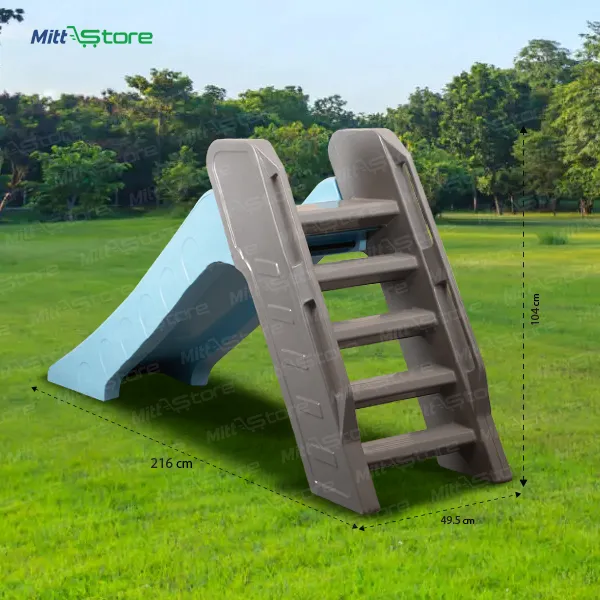 Grey & Light blue Slide for kids | Extra-Large, Thrilling Slide for Big Outdoor Fun