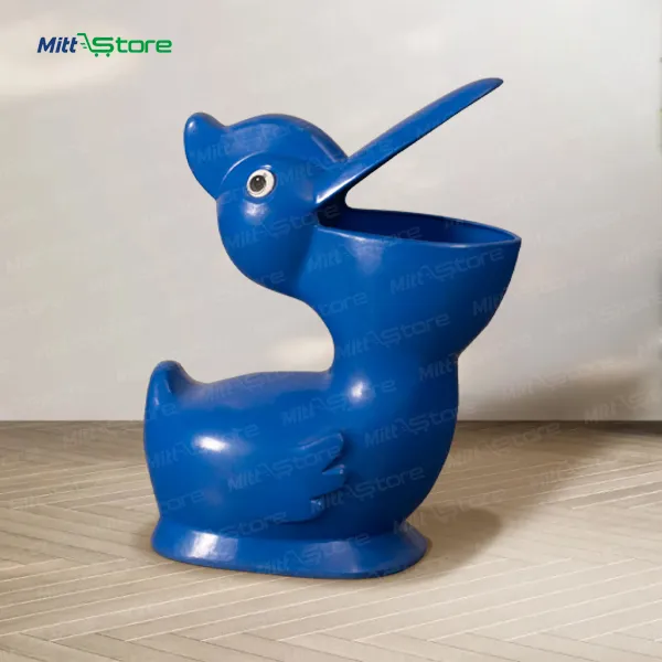 Blue Pelican Pouch Animal-Themed Character Dustbin for Kids