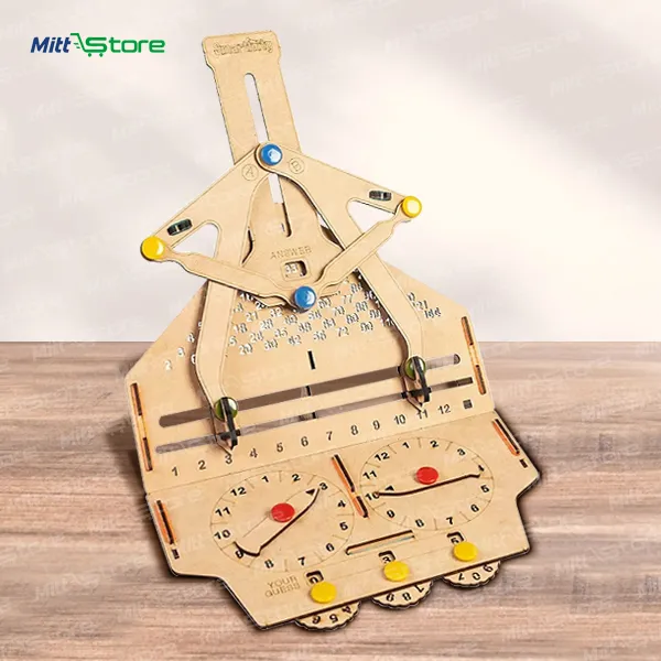 Multiplication Machine DIY Wooden Kit | Educational STEM Toy for Learning Tables 1-12 with Links & Dials
