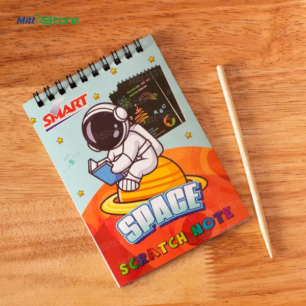 Space Artistic Scratch Art Kit & Note Set for Kids