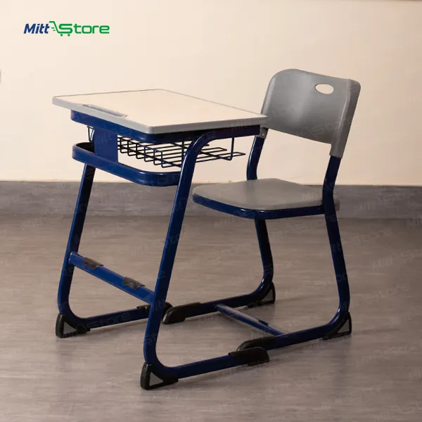 Modern Student Desk and Chair Combo with Integrated Storage - Single Seater for Kids 