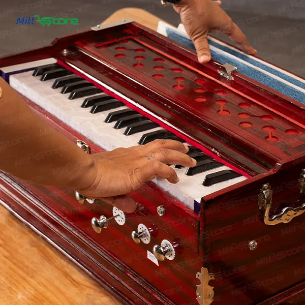 Natural Wooden finish Harmonium for Kids & Beginners | Indian Classical Musical Instrument