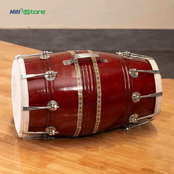 Indian Dholak Instrument | Wooden Drum for Kids, Practice & Cultural Learning