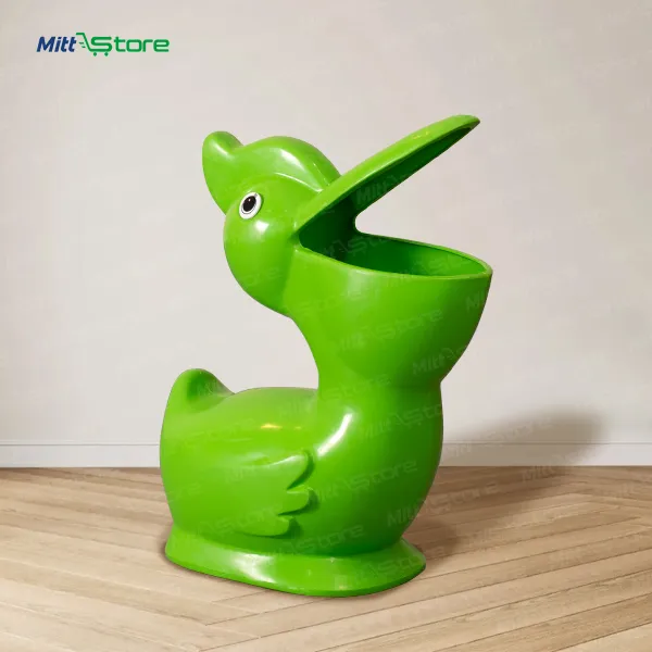 Green Pelican Pouch Animal-Themed Character Dustbin