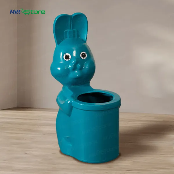 Teal Blue Rabbit Character Dustbin