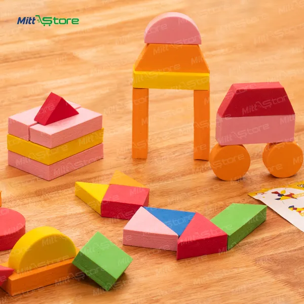 Geometric Creator Set – 100+ Piece High-Density Foam Building Blocks