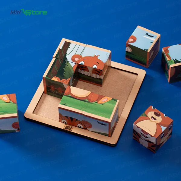 Educational Toy Wooden Animal Sliding Puzzle Game for Kids | Montessori Learning Puzzle for Preschool Children | Age 3 Years and Up
