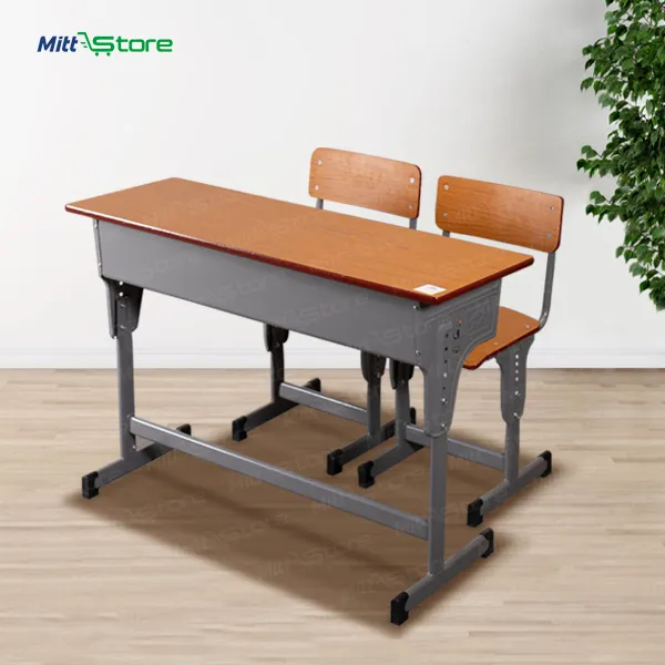 Wood (MDF/Laminate) and Heavy-Duty Steel Student Desk and Chair Set for 6-14 Years | Unisex