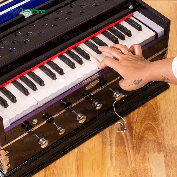 Handmade Wooden Harmonium | 39 Key Multi-Reed Indian Musical Instrument for Kids 7 years and Above  