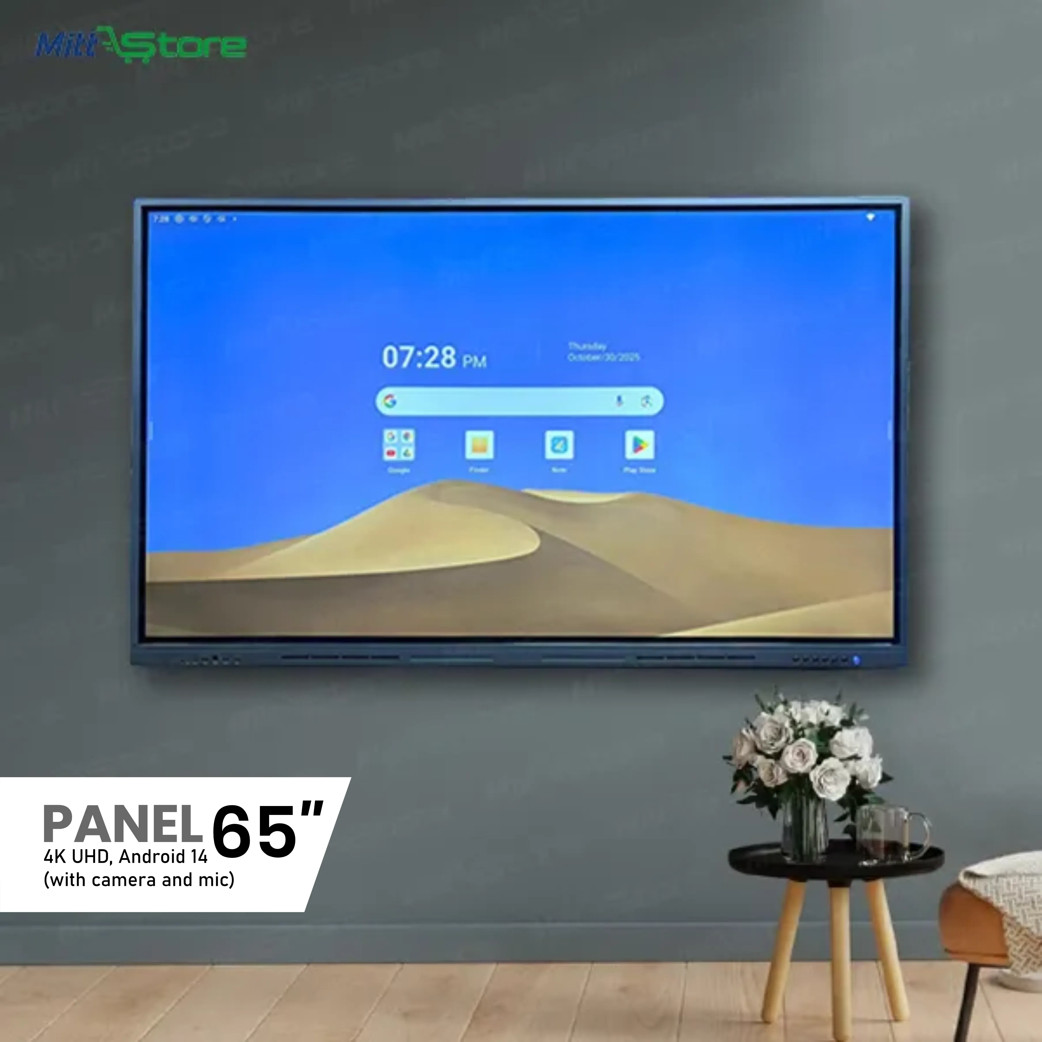65 Inch Android 14 Smart Interactive Flat Panel | 4k Digital Board (With Camera & Mic) 8GB/12GB | Quad Core / Octa Core Processor | Multitouch Screen Display for Teaching, Classroom & Office Use 