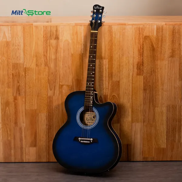 Blue Acoustic Guitar with Built-in Pickup, 6 Strings, Meranti Body | 7 Years & Above All Ages