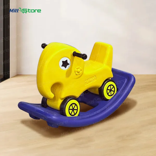 Blue & Yellow 3 in 1 Baby Rocker & Ride-on Toy Car for Kids | 1-5 Year Old Toddlers Boys Girls