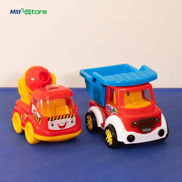 Multicolor Plastic Mini Builder Set for Kids | Smile Cement Mixer & Heavy-Duty Tipping Truck Models | Construction Vehicles & Miniature Toys | 3-8 Years Old Boys & Girls